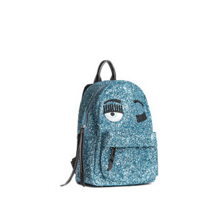 Chiara Ferragni2019新款大眼睛亮片包包女中号双肩包休闲旅行包 BLUE