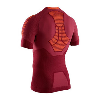 X-BIONIC 全新4.0 优能速跑男士运动跑步健身体能训练上衣压缩衣紧身T恤透气 XBIONIC 纳米比亚红/卡库 S