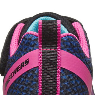 SKECHERS 斯凯奇 GIRLS系列 女童魔术贴透气休闲运动鞋 82080L 黑色/多彩色 30(内长19cm)