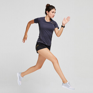 2XU女士运动T恤 轻盈速干透气修身健身短袖 精英训练XA2U1070E 深灰色 S