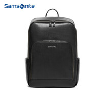 Samsonite/新秀丽双肩包男士商务电脑包简约时尚牛皮革背包TW4*09002 黑色