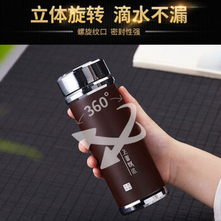 兰亭紫苑 银保温杯纯银S999内胆杯子银茶杯银茶具水杯子马克杯泡茶叶不锈钢茶滤茶漏车载办公杯便携茶具 银色