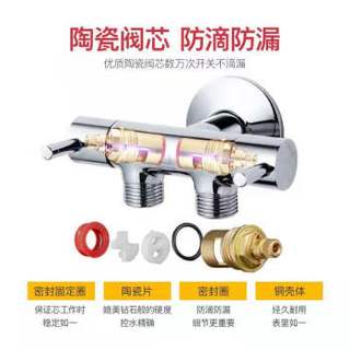 submarine 潜水艇  F401 三通试丽致角阀 两台6分洗衣机
