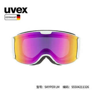 uvex skyper LM滑雪镜 德国优维斯小号适合青少年单双板防紫外线防雾防撞双层柱面雪镜护目镜 S5504211326  哑光白红 S2