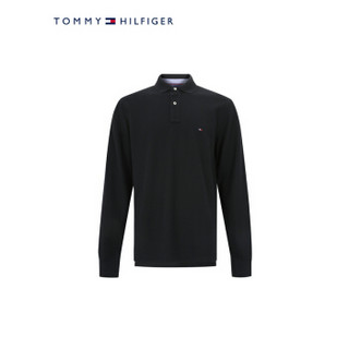 TOMMY HILFIGER男装2020早秋简约长袖POLO衫 MW0MW10767 黑色BDS M