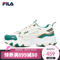 FILA 斐乐女鞋HERITAGE系列官方女子复古跑鞋2020新款休闲运动鞋时尚球鞋女商场同款 奶白/万年绿-PT 37.5