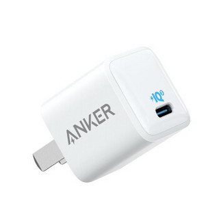 Anker Nano 18W USB-C充电器+PD闪充数据线1.8米苹果快充线充套装适iPhone 白色
