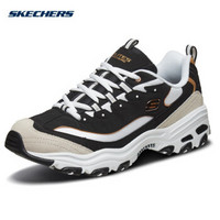 斯凯奇（Skechers）男女同款经典黑金复古情侣休闲鞋运动鞋老爹鞋 黑色/金色 37