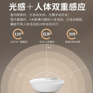 飞利浦LED小夜灯 卧室床头灯婴儿喂奶灯光敏感人体感应灯厨房灯替代声控灯非声控楼道走廊楼梯阳台玄关灯  智能双感应夜灯 单只装