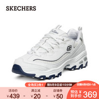 Skechers斯凯奇2020年新品女鞋复古厚底老爹鞋 休闲清新小白鞋熊猫鞋99999863 白色/海军蓝色/WNV 39