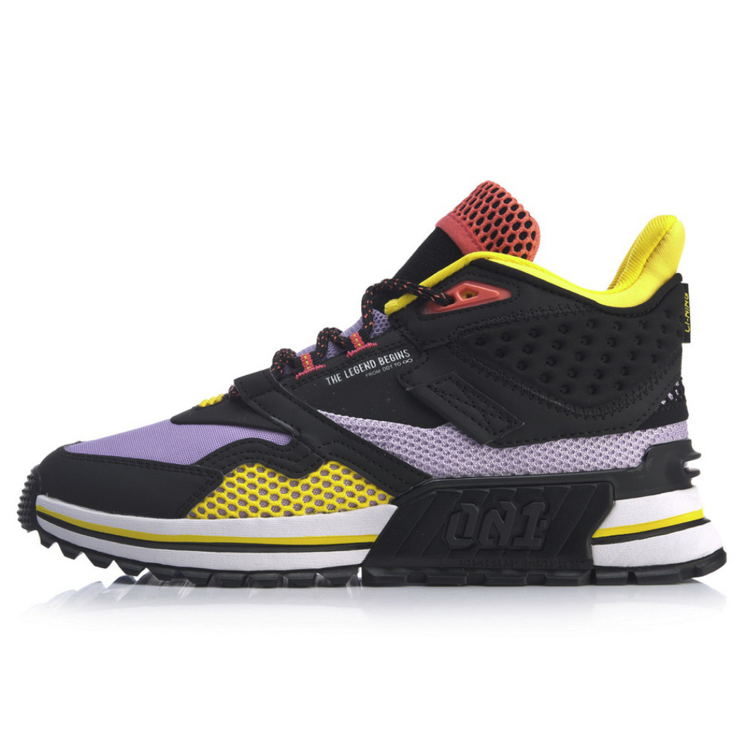 li-ning 李宁 001初心系列 t1000 女士休闲运动鞋 aglp094-1 黑紫黄