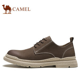 骆驼（CAMEL） 休闲低帮英伦百搭时尚牛皮工装鞋男 A032542490 棕色 42