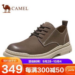 骆驼（CAMEL） 休闲低帮英伦百搭时尚牛皮工装鞋男 A032542490 棕色 42