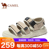 骆驼（CAMEL） 凉鞋男青年厚底防滑潮流休闲沙滩鞋 A022542342 米色 43