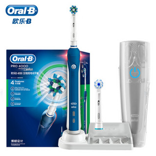 Oral-B 欧乐-B P4000 充电式电动牙刷 蓝色 限量礼袋 含2张明信片