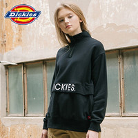 Dickies卫衣 卫衣女 连帽卫衣 半开襟拉链 字母Logo印花卫衣 立领长袖卫衣  休闲卫衣女 DK008195 黑色 S