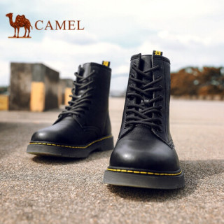 商品骆驼(camel) 马丁靴男高帮英伦风潮流皮靴工装鞋 a042091314 黑色