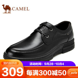 骆驼（CAMEL） 皮鞋男厚底防滑擦色系带正装商务鞋 A032211380 黑色 43