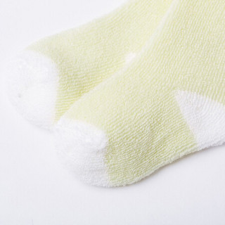 Bornbay 贝贝怡 204P2299 婴儿保暖棉袜子三双装 淡黄 3-12个月