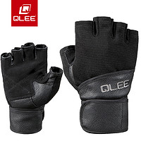 QLEE 健身手套半指护手防滑真皮手套