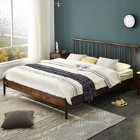 家逸 北欧实木双人床  胡桃色-1.5米