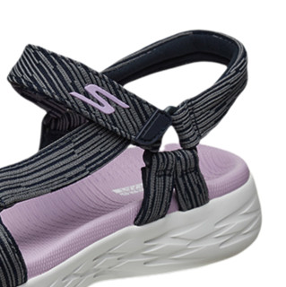 SKECHERS 斯凯奇 On-The-Go 600 Sandal 女士凉鞋 15319/NVLV 海军蓝色/薰衣草色 38