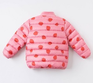 dave&bella 戴维贝拉 儿童保暖羽绒服 DB4366-D 草莓印花 73cm