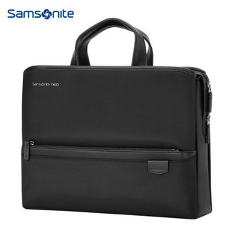 新秀丽（Samsonite）公文包电脑包商务包手提包单肩包斜跨包时尚男包横款大容量 DF0*09002 黑色