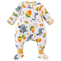 misslele 米乐鱼 儿童秋冬厚夹棉可拆袖分腿睡袋 松果雨 80码