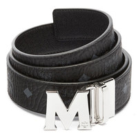 MCM M字头黑色男士时尚百搭PVC腰带皮带 银扣 MXB6AVI02BK001
