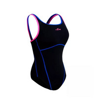 DECATHLON 迪卡侬 女士泳衣 172141-8559592 黑色/粉红色 L