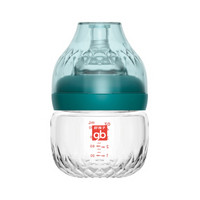 gb好孩子奶瓶新生婴儿0-6个月宝宝玻璃奶瓶宽口径防胀气断奶 120ML-祖母绿（自带慢流量奶嘴）