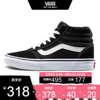 88VIP：VANS 范斯 运动休闲系列 Ward Hi板鞋 新款高帮女子黑色官方 VN0A3IUOIJU 黑色 38