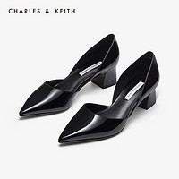 CHARLES & KEITH CK1-60920181 女士尖头粗跟单鞋