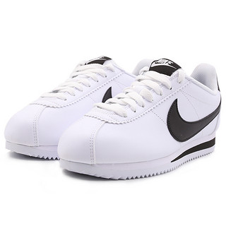 NIKE 耐克 Classic Cortez 女士跑鞋 807471-101 白黑色/黑舌标 36