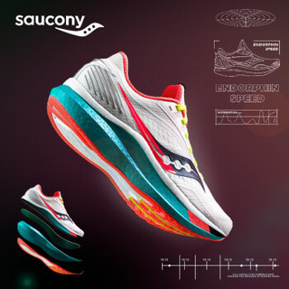 Saucony索康尼2020新品ENDORPHIN SPEED啡速 比赛竞速鞋男跑鞋S10597 白色-10 41