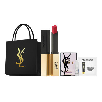 真心好礼：SAINT LAURENT 圣罗兰 细管纯口红限定礼盒（小金条21#2.2g+香水1.2ml+乳液1ml）