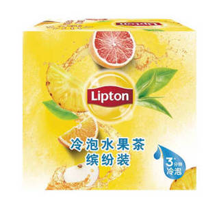 立顿Lipton 冷泡茶 0糖0脂肪 菠萝苹果西柚3口味水果茶包组合 茶叶礼盒 独立三角包红茶袋泡茶包28包 70g