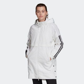 阿迪达斯官网 adidas WV HOOD LONG 女装运动型格梭织夹克外套FT1757 白/淡灰 A/L(170/92A)