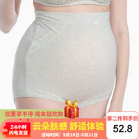 日本犬印孕妇内裤纯棉弹力托腹短裤怀孕期高腰弹力透气孕妇底裤女 浅灰色 M-L