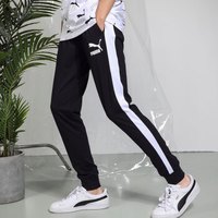 PUMA 彪马 官网裤子秋季男裤 潮流新品串标宽松运动裤跑步篮球透气收口卫裤休闲针织小脚长裤597471 597471-01-T7撞色条纹/热推款 XS(165/66A)