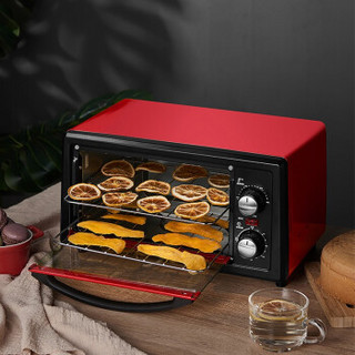 长虹（CHANGHONG）电烤箱家用 多功能迷你型烘焙全自动小型烤箱蛋糕机11L 黑红款-标配款（原配4件套）