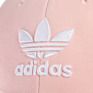 adidas 阿迪达斯 三叶草官网旗舰男帽女帽 2020秋季新款运动帽棒球帽休闲遮阳帽鸭舌帽户外旅游帽子 GD4491/浅粉色+白色 OSFM