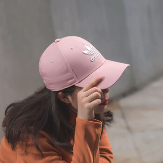 adidas 阿迪达斯 三叶草官网旗舰男帽女帽 2020秋季新款运动帽棒球帽休闲遮阳帽鸭舌帽户外旅游帽子 GD4491/浅粉色+白色 OSFM