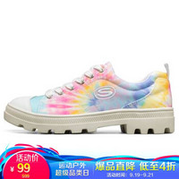 斯凯奇 SKECHERS 经典休闲鞋 女子运动鞋 帆布鞋 155092/WMLT 白色/多彩色 37码 US7码