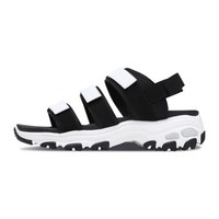 SKECHERS 斯凯奇 新款D'lites熊猫鞋 简约休闲凉鞋 66666108 黑色/白色/BKW 36