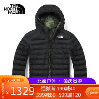 TheNorthFace北面羽绒服男2020冬款户外700蓬鹅绒保暖双面穿轻便连帽羽绒外套∣4NG3 JK3/黑色 L