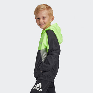Adidas阿迪达斯外套童装2020秋季新款拼色梭织连帽运动夹克GG3571