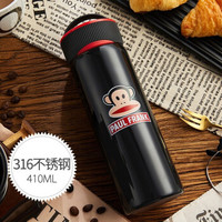 大嘴猴(Paul Frank)保温杯316不锈钢男女士学生可爱手提水杯410ml情侣杯子PFD060 经典黑