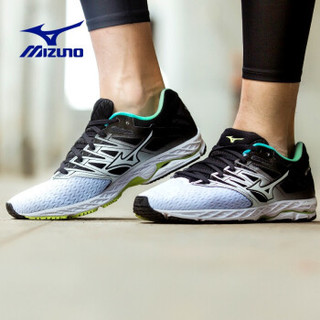 Mizuno美津浓缓冲跑步鞋运动鞋 SHADOW 2 J1GC183002 白/黑/荧光绿 44